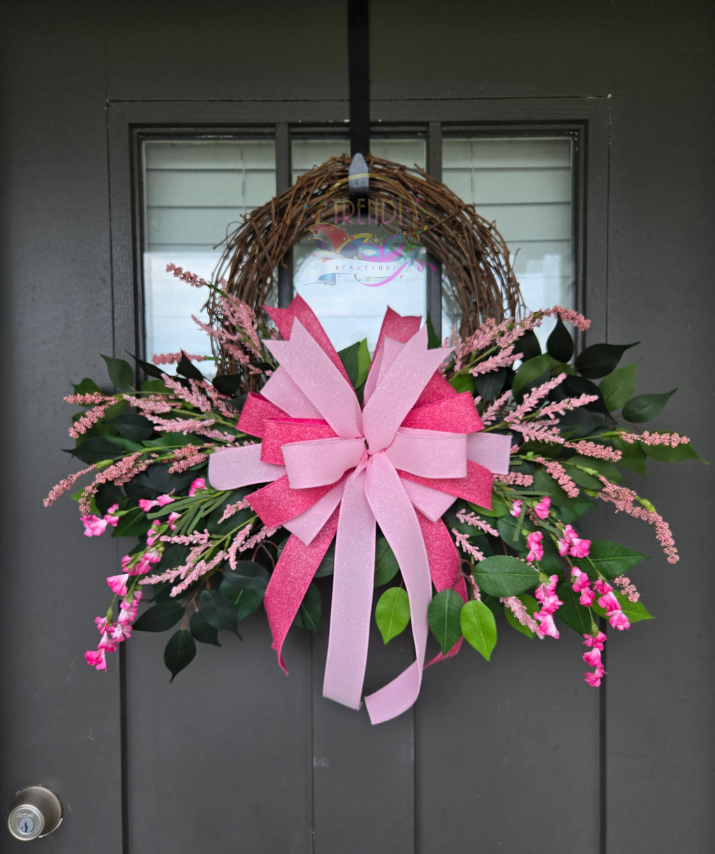 Pink Floral Grapevine