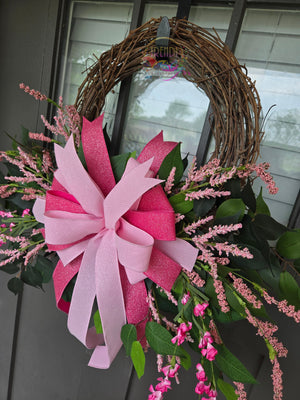 Pink Floral Grapevine