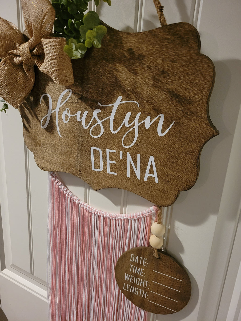 Baby Girl Dreamcatcher Hospital Door Hanger